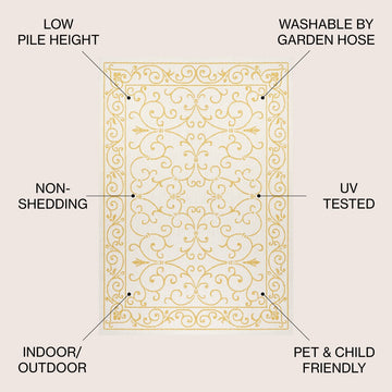 Charleston Vintage Filigree Textured Weave Indoor/outdoor Area Rug